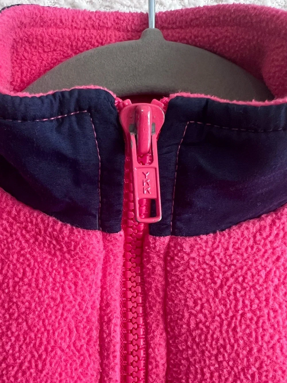 Ralph Lauren Vintage Infant Baby Girl Full Zip Pink Fleece Size 12-24 Months